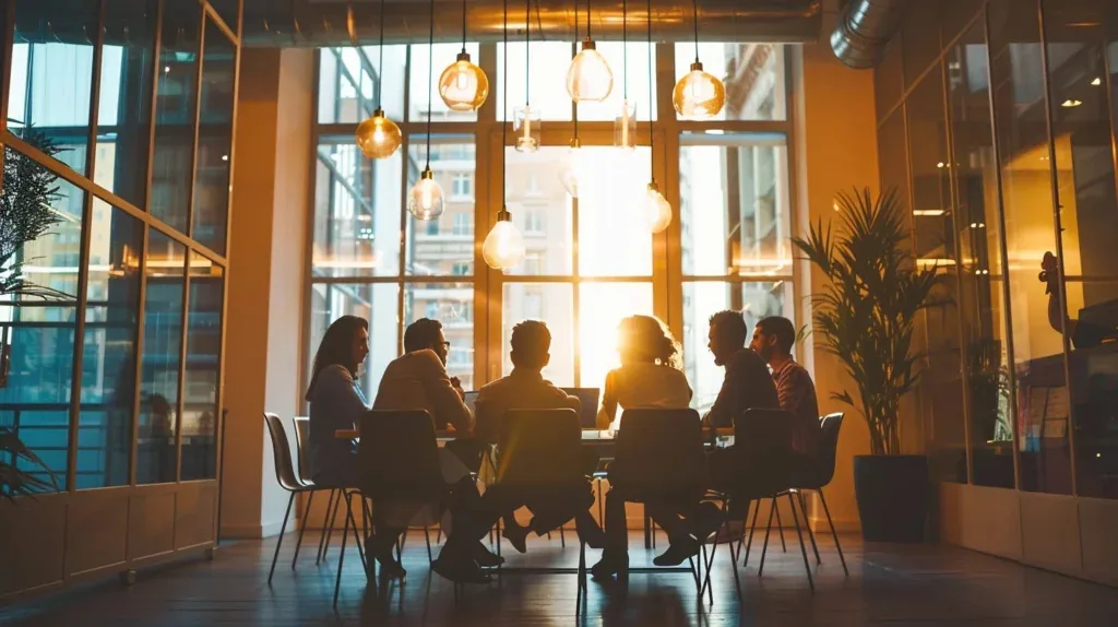 Une équipe en atelier collaboratif pendant une activité de team building